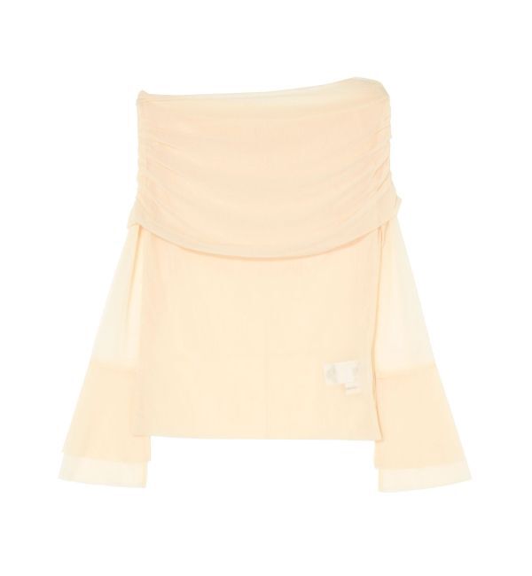 LAGUNAMOON「フレアスリーブオフショルチュールトップス」|Tシャツ・カットソー|アイボリー