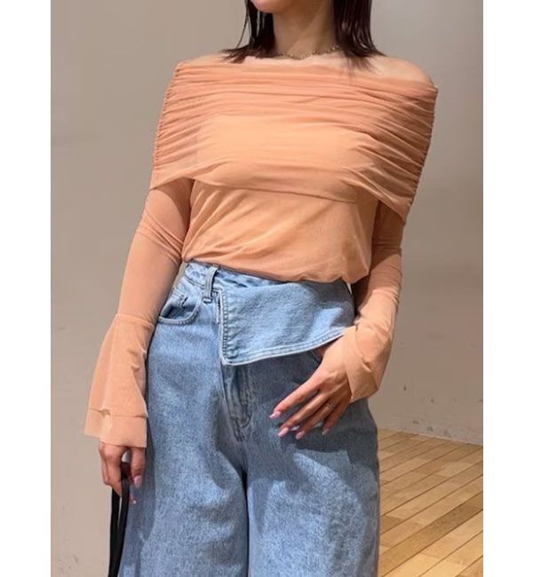 LAGUNAMOON「フレアスリーブオフショルチュールトップス」|Tシャツ・カットソー|