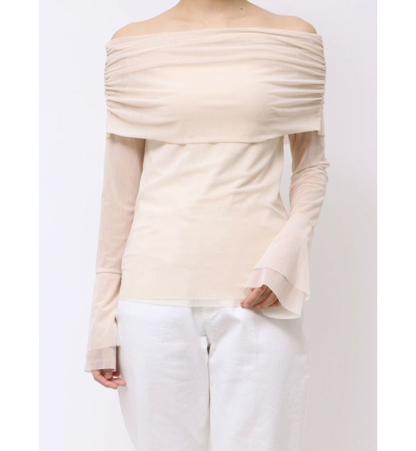 LAGUNAMOON「フレアスリーブオフショルチュールトップス」|Tシャツ・カットソー|