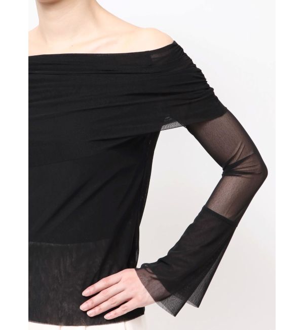LAGUNAMOON「フレアスリーブオフショルチュールトップス」|Tシャツ・カットソー|