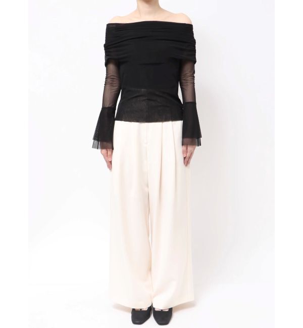 LAGUNAMOON「フレアスリーブオフショルチュールトップス」|Tシャツ・カットソー|