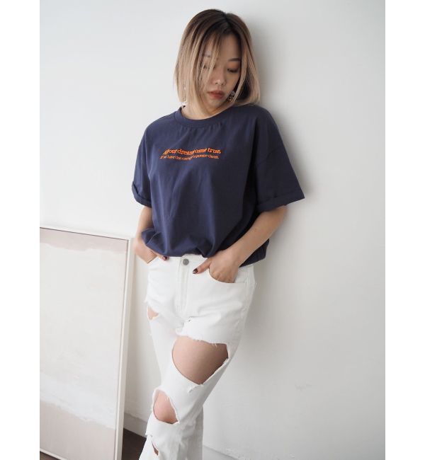 EVRIS「ハイダメージフレアデニムパンツ【セットアップ着用可能】」|デニム|