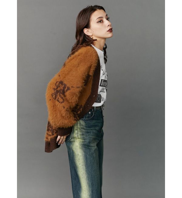 EVRIS「バイカラーワイドフレアデニムパンツ」|デニム|