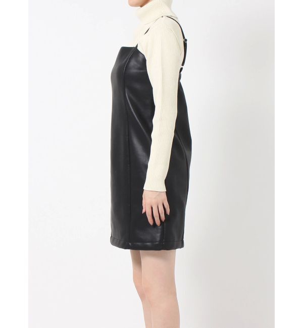 EVRIS「レザーライクミニワンピース」|ワンピース|