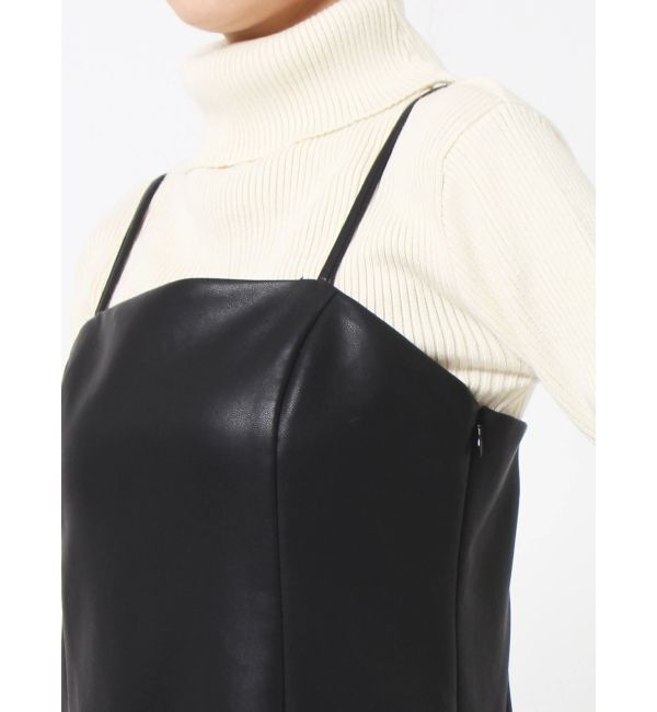 EVRIS「レザーライクミニワンピース」|ワンピース|