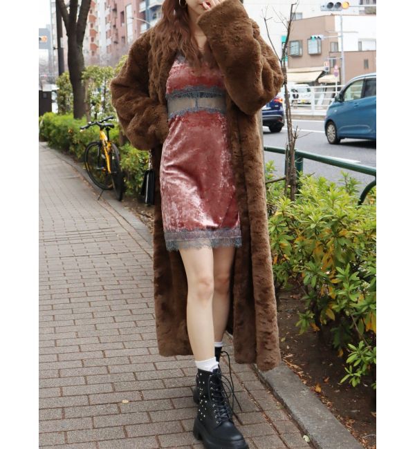 EVRIS「サマーベロアレースコンビミニワンピース」|ワンピース|