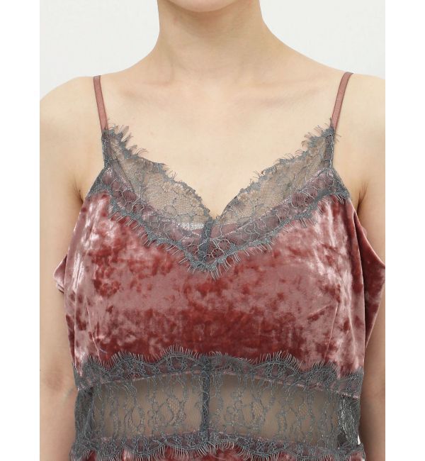 EVRIS「サマーベロアレースコンビミニワンピース」|ワンピース|