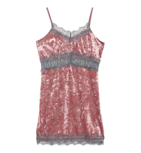 EVRIS「サマーベロアレースコンビミニワンピース」|ワンピース|