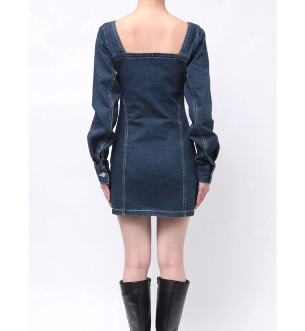 EVRIS「スクエアネックデニムミニワンピース」|ワンピース|
