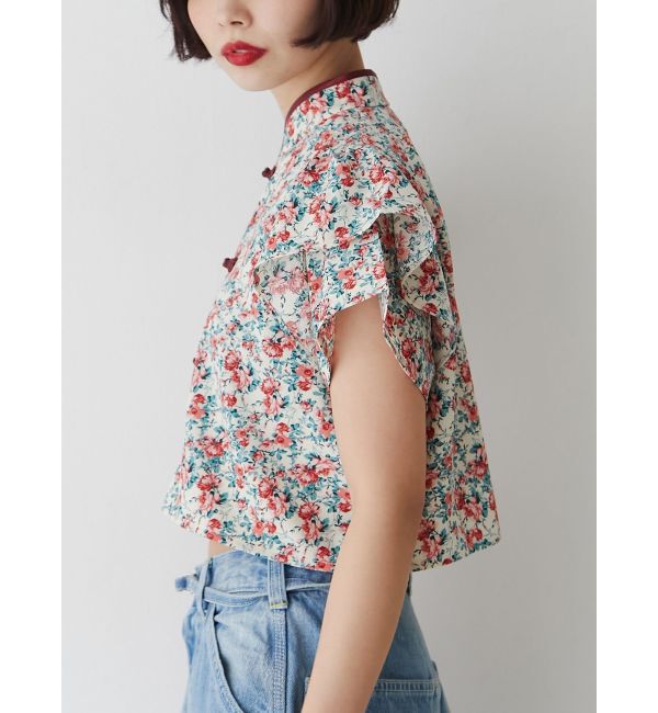 jouetie「ハーフスリーブショルダーフリルショートチャイナシャツ」|シャツ・ブラウス|