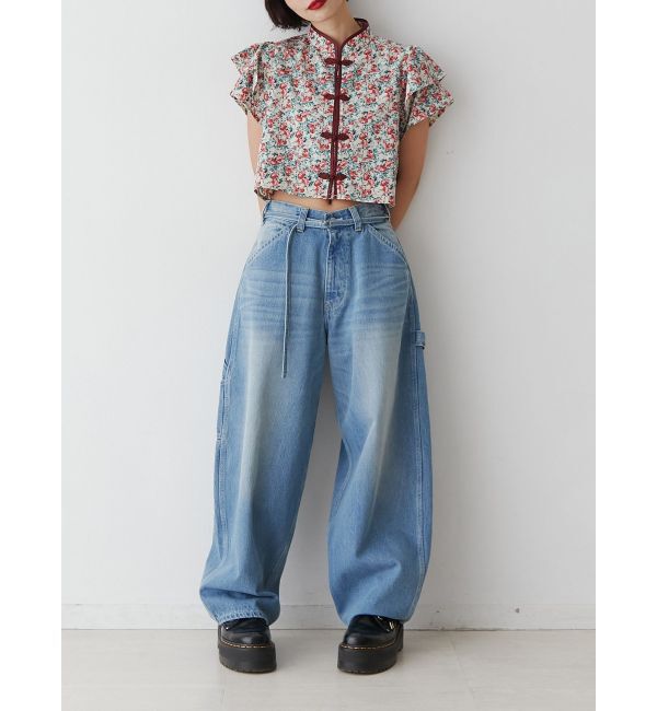 jouetie「ハーフスリーブショルダーフリルショートチャイナシャツ」|シャツ・ブラウス|