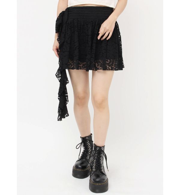 jouetie「アシメドレープフリルレースミニスカート」|スカート|