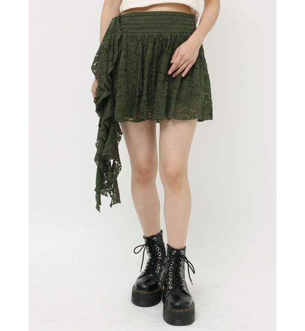 jouetie「アシメドレープフリルレースミニスカート」|スカート|
