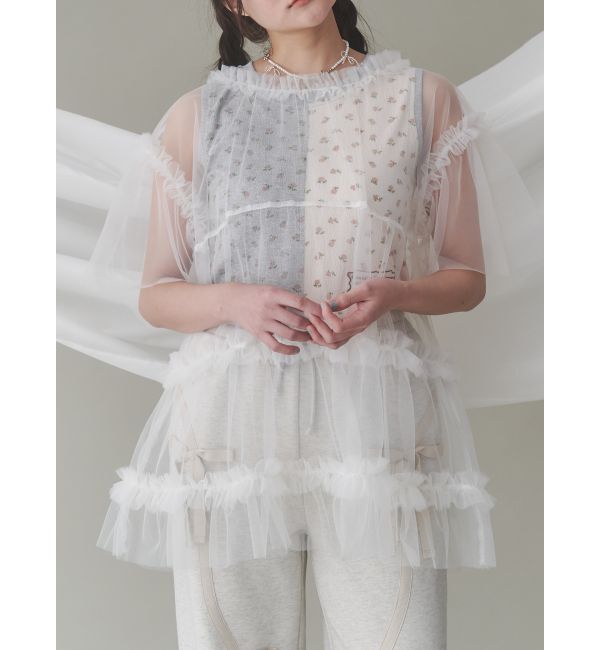 merry jenny「floral&times;floralカットタンクトップ」|タンクトップ|グレー