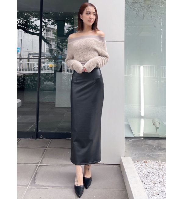 GYDA「2WAYウエストレースアップオフショルニットトップス」|ニット・セーター|