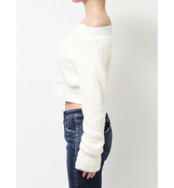 GYDA「2WAYウエストレースアップオフショルニットトップス」|ニット・セーター|