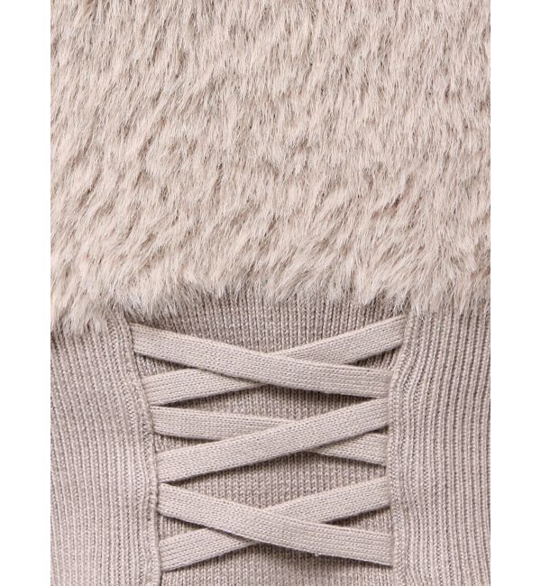 GYDA「2WAYウエストレースアップオフショルニットトップス」|ニット・セーター|