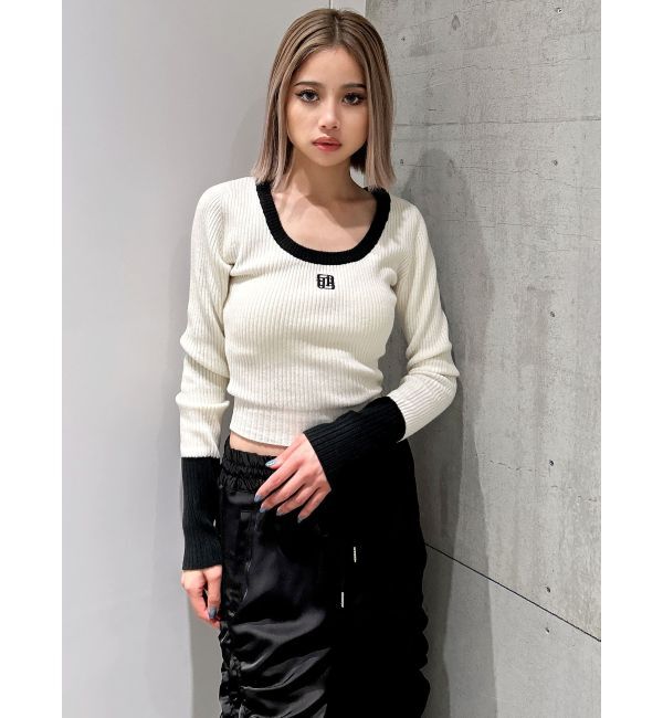 GYDA「GYGYバイカラーニットトップス」|ニット・セーター|