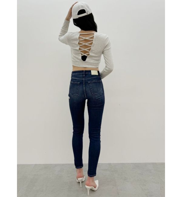 GYDA「カップ付きBACKレースアップテレコロンT」|Tシャツ・カットソー|