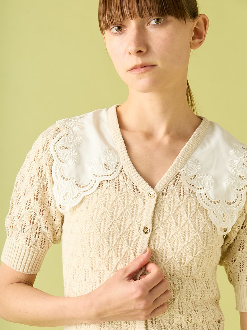 FURFUR「レースカラーカーディガン」|カーディガン|