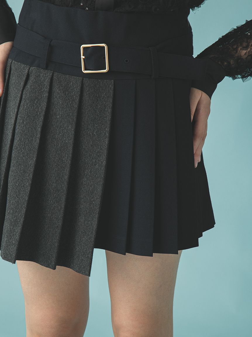 FURFUR「バイカラープリーツミニスカート」|スカート|