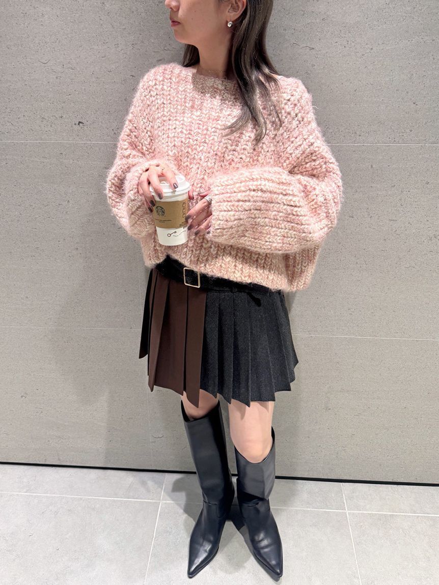 FURFUR「バイカラープリーツミニスカート」|スカート|