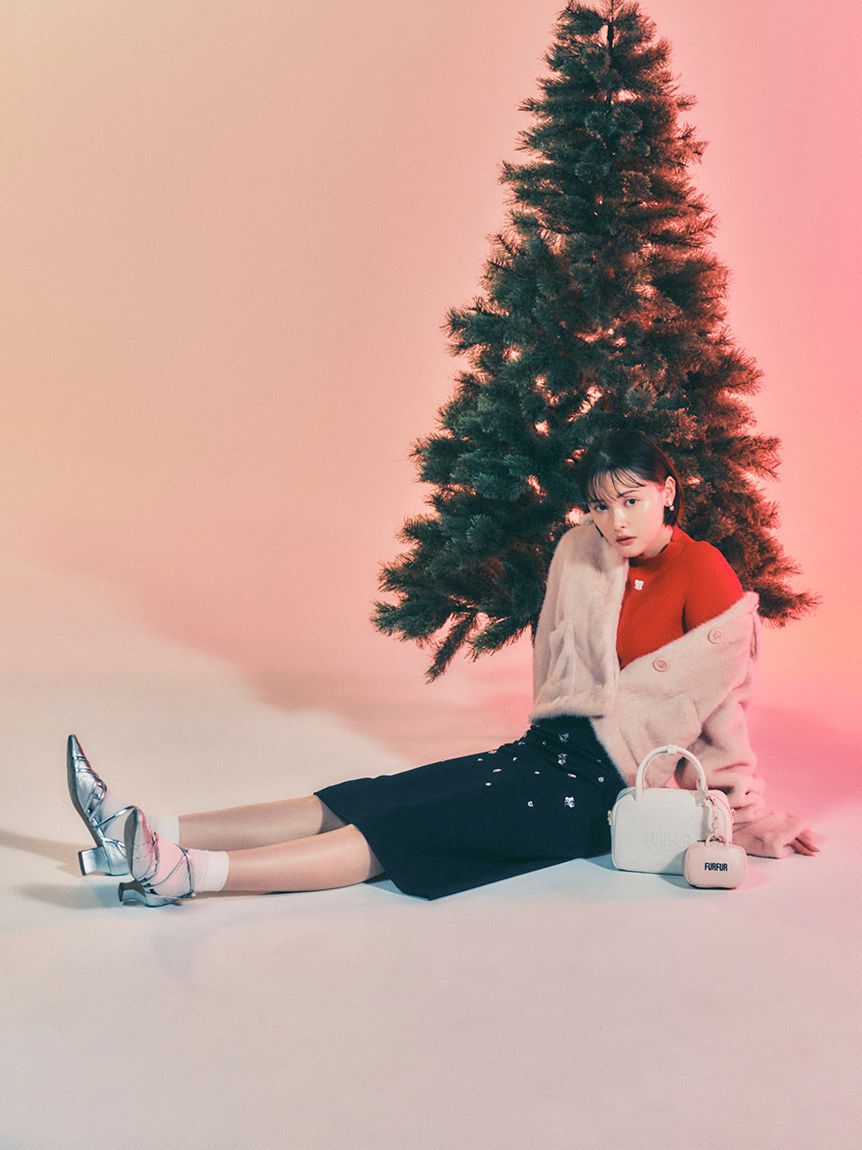 FURFUR「【限定カラー】リボン刺繍リブニットトップス」|ニット・セーター|