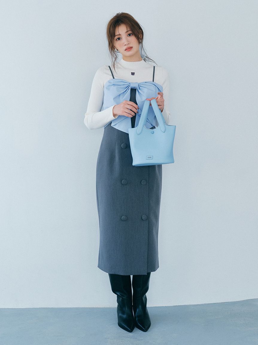 FURFUR「【限定カラー】リボン刺繍リブニットトップス」|ニット・セーター|