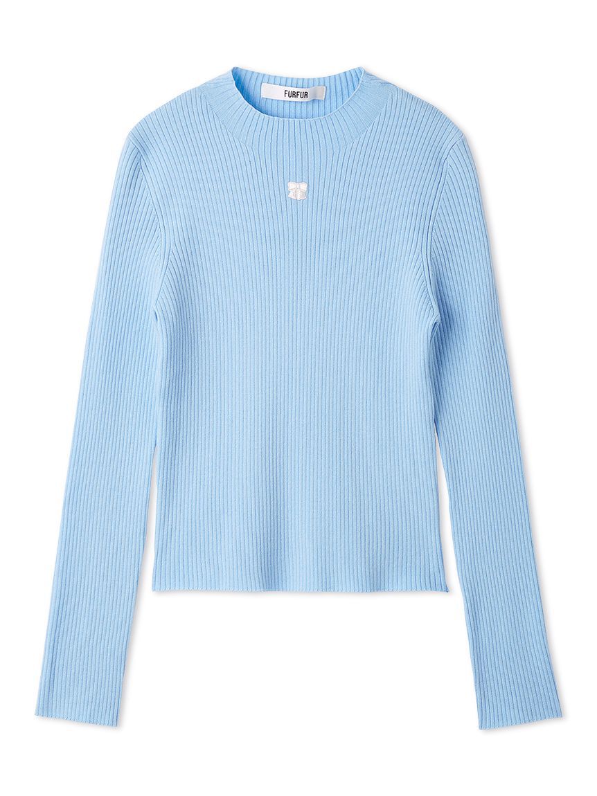FURFUR「【限定カラー】リボン刺繍リブニットトップス」|ニット・セーター|
