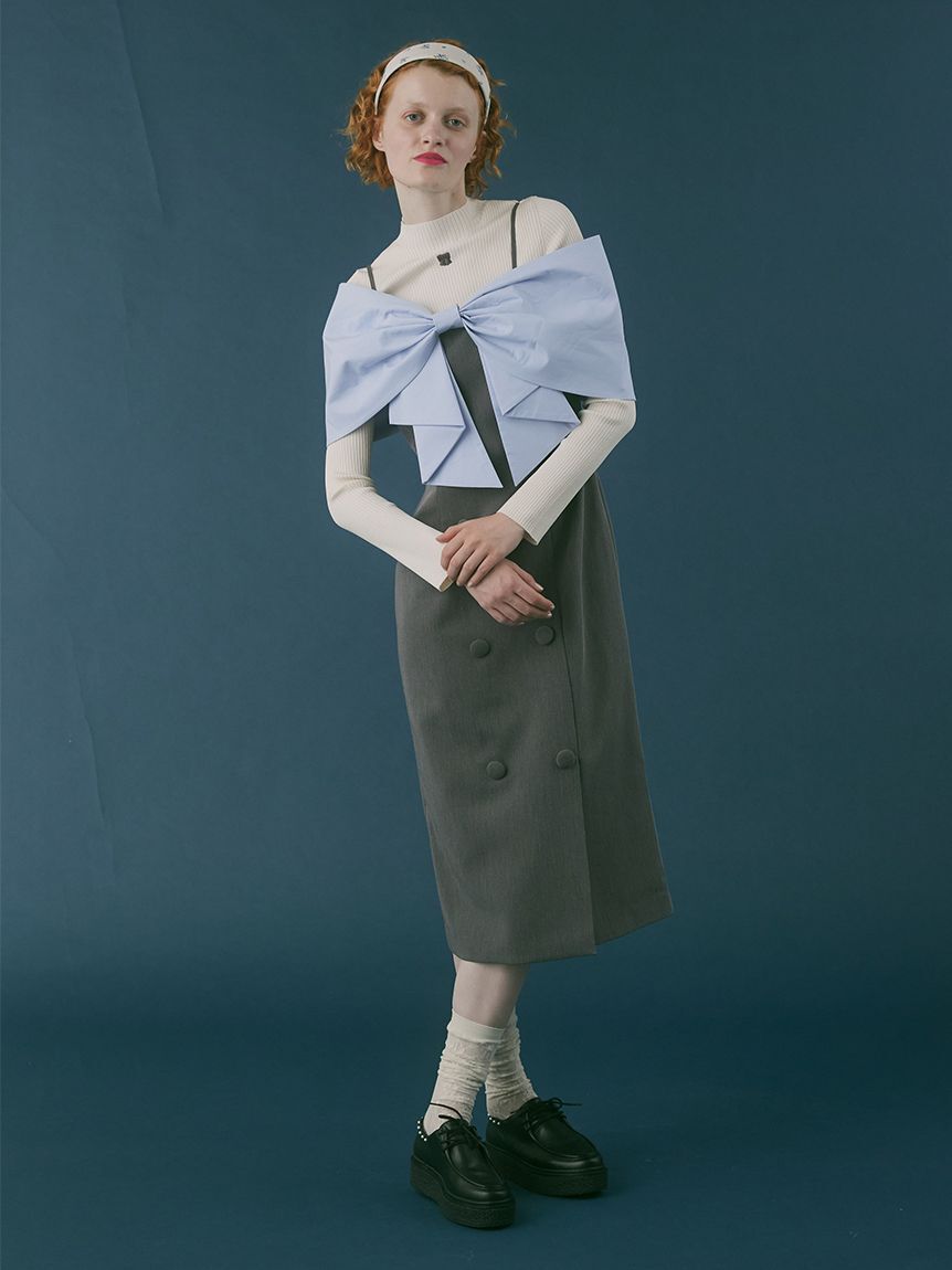 FURFUR「【限定カラー】リボン刺繍リブニットトップス」|ニット・セーター|