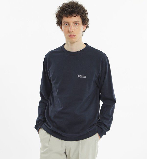 MACKINTOSH PHILOSOPHY「【WEB&一部店舗限定】5.6oz天竺 クルーネックロゴロンＴ」|Tシャツ・カットソー|ネイビー