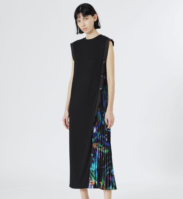  「【KANAKO SASAKI】コラボレーション サイドブロッキングネオンドレス」|ワンピース|ブラック