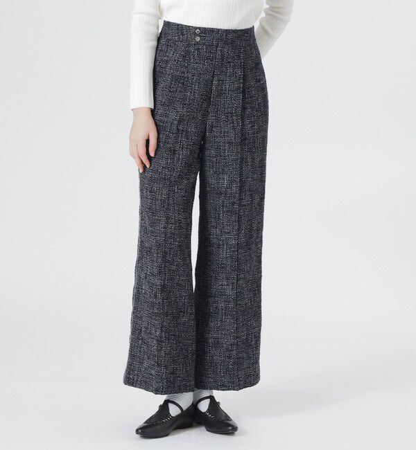  「ツイードストレートパンツ」|その他|ネイビー2
