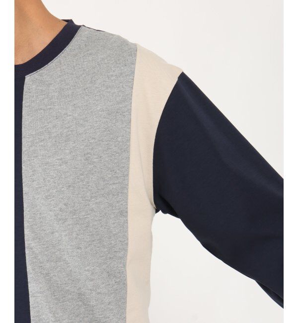 ikka「7分清潔ストレッチ切り替えT」|Tシャツ・カットソー|