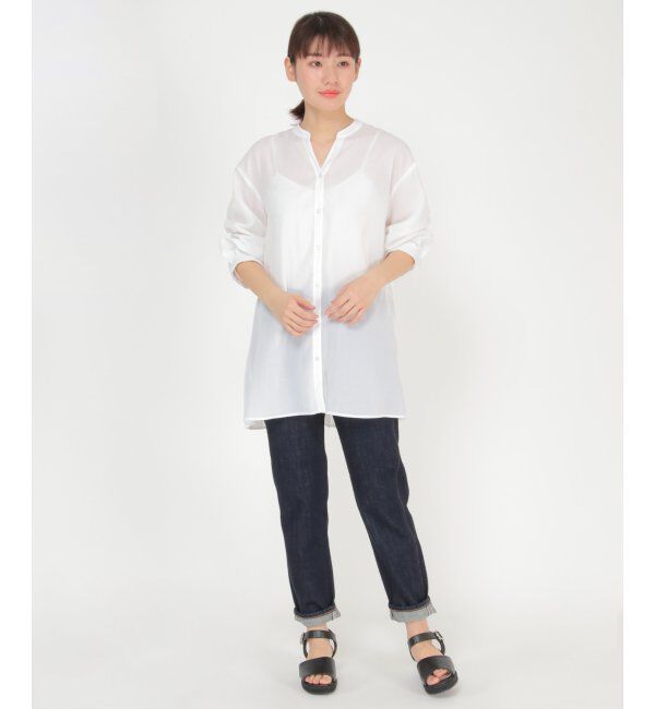 ikka「バックプリーツ7分チュニック」|シャツ・ブラウス|