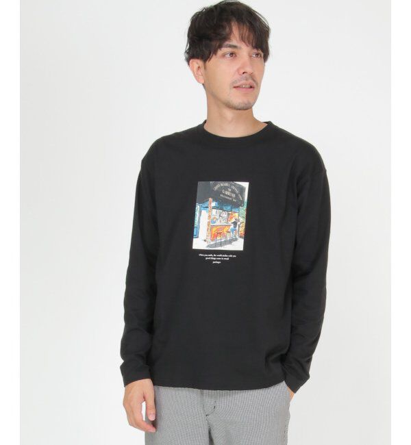 ikka「ペインティングプリントロンT」|Tシャツ・カットソー|