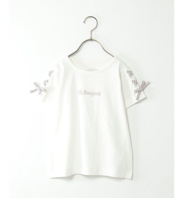 ikka kids「USAコットン タックレースアップTシャツ（120~160cm）」|Tシャツ・カットソー|オフホワイト