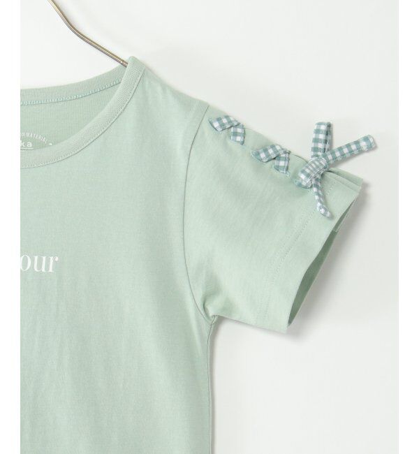 ikka kids「USAコットン タックレースアップTシャツ（120~160cm）」|Tシャツ・カットソー|