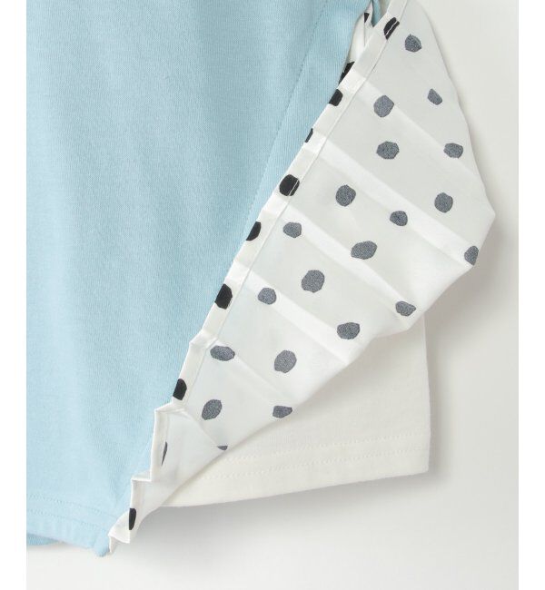 ikka kids「ドット柄サイドプリーツTシャツ（120~160cm）」|Tシャツ・カットソー|