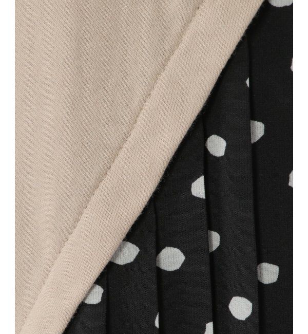 ikka kids「ドット柄サイドプリーツTシャツ（120~160cm）」|Tシャツ・カットソー|