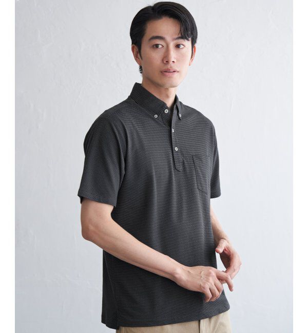 IKKA LOUNGE「【吸水速乾／イージーケア】ボタンダウンポロシャツ」|Tシャツ・カットソー|
