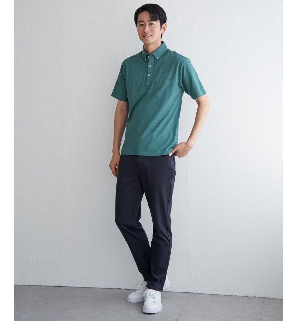 IKKA LOUNGE「【吸水速乾／イージーケア】ボタンダウンポロシャツ」|Tシャツ・カットソー|