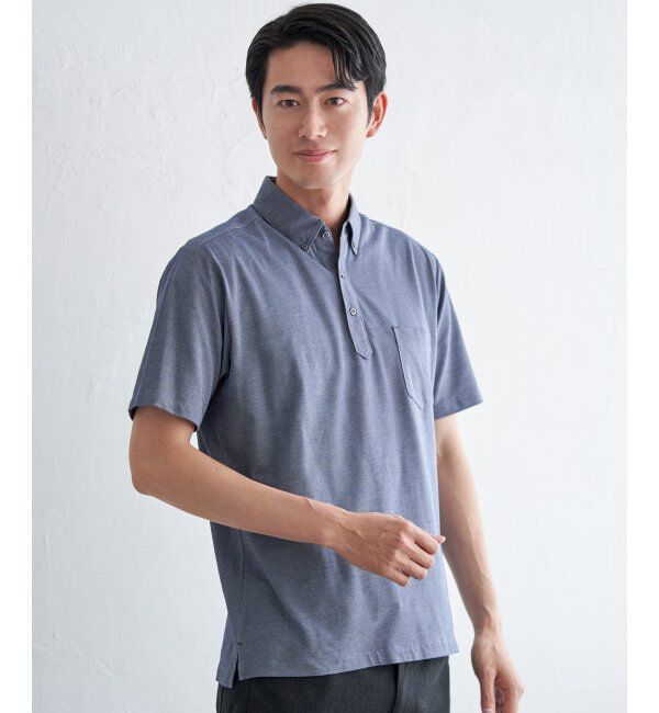 IKKA LOUNGE「【吸水速乾／イージーケア】ボタンダウンポロシャツ」|Tシャツ・カットソー|