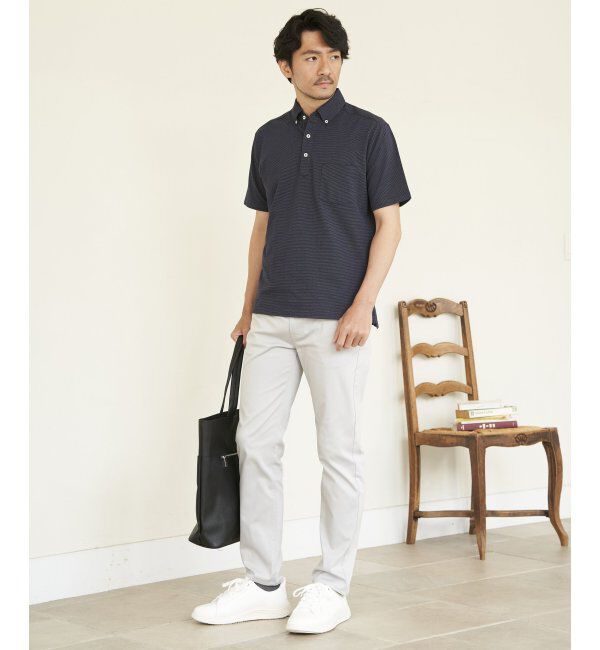 IKKA LOUNGE「【吸水速乾／イージーケア】ボタンダウンポロシャツ」|Tシャツ・カットソー|