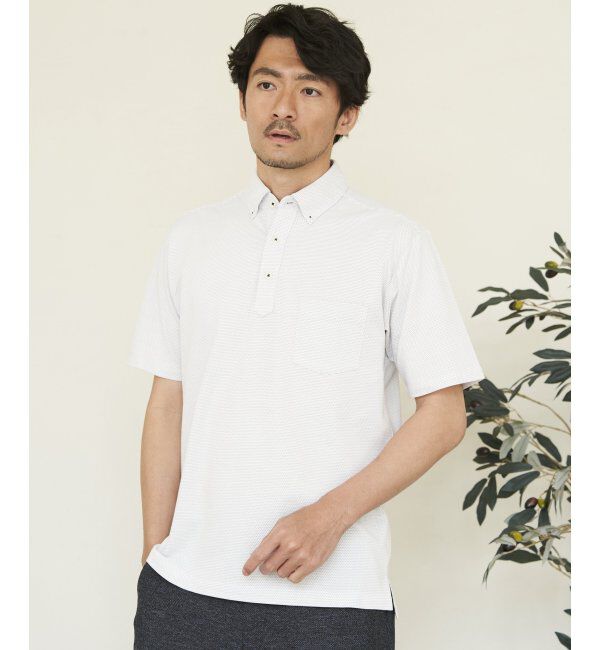 IKKA LOUNGE「【吸水速乾／イージーケア】ボタンダウンポロシャツ」|Tシャツ・カットソー|