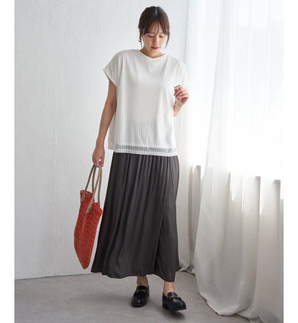 ikka「ストライプチュール2WAYプルオーバー」|その他|