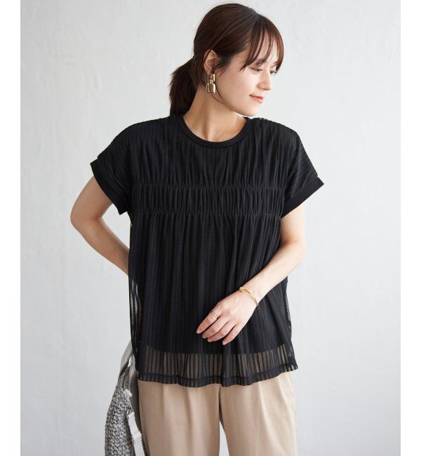 ikka「ストライプチュール2WAYプルオーバー」|その他|