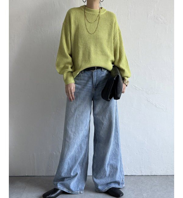 Lbc with Life「畦ビッグシルエットカラーニット」|カーディガン|