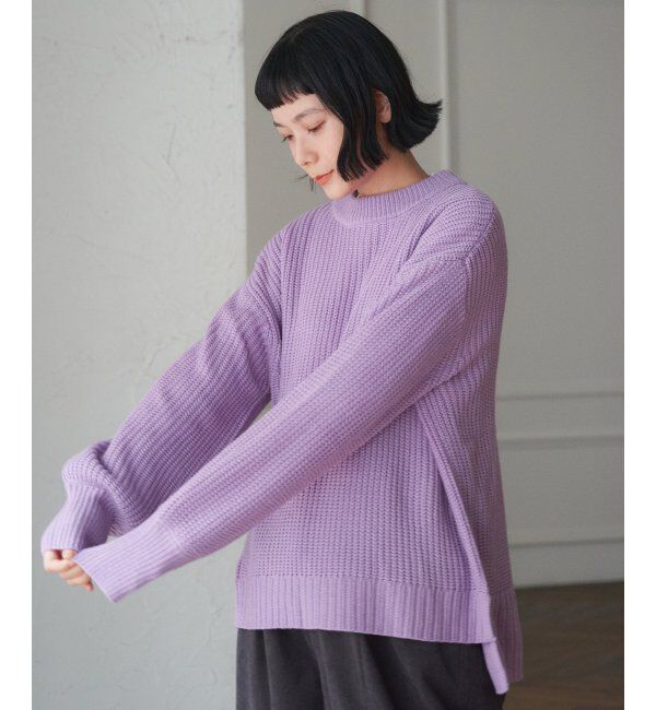 Lbc with Life「畦ビッグシルエットカラーニット」|カーディガン|