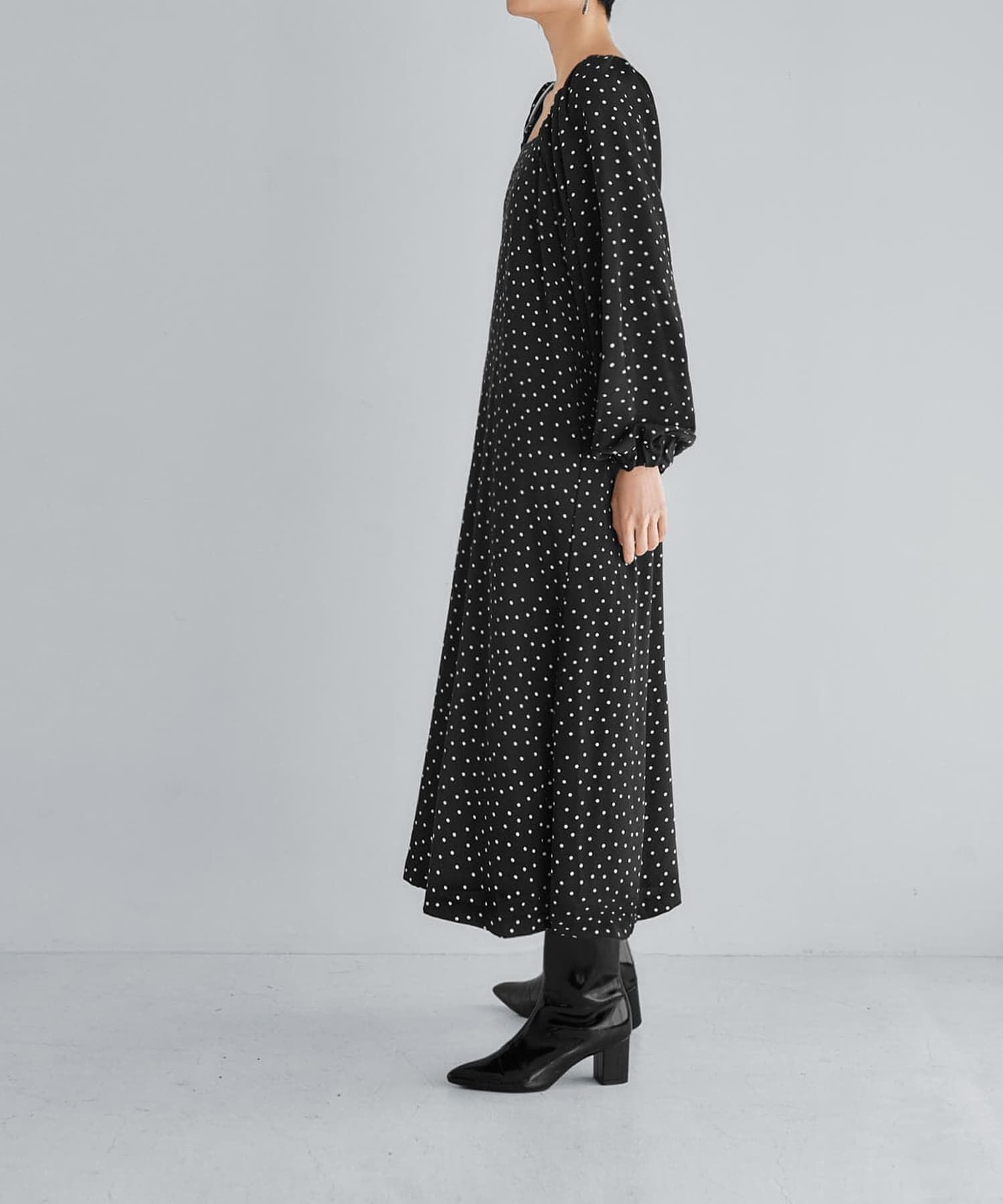STYLE DELI「ドット柄スクエアネックワンピ―ス」|ワンピース|